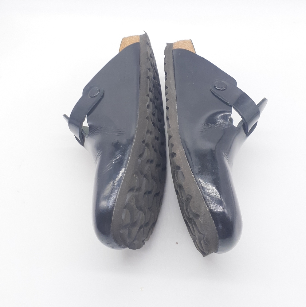 SOLD ON EBAY Birkenstock Boston Mules Patent Leather Sz 39 (8-8.5) Narrow - Picture 10 of 13